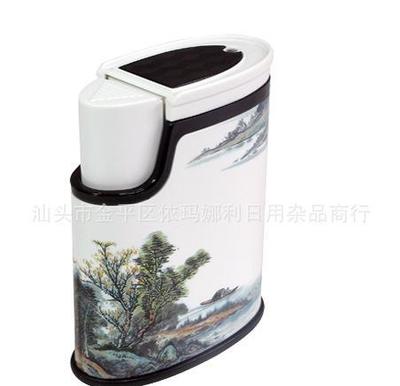 山水畫國畫筒自動按壓瓶中國風盒 商務禮品新寵，日用雜品中的文化藝術品